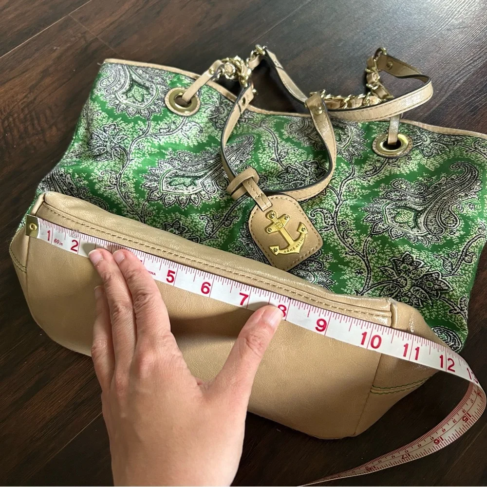 [Anne Klein] Green Paisley Pattern Purse